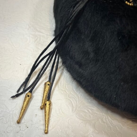 VTG Handmade Black Felt Fur Aileen's Atlanta Bucket Hat Gold Tone Accents - Picture 5 of 12